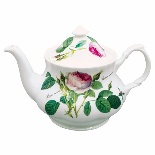 Redoute Rose 6-Cup Fine Bone China Teapot