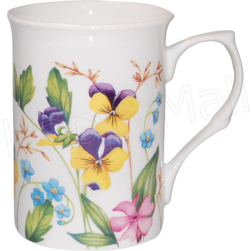 Floral Day Mug - Yellow/Purple Duet Viola Flower