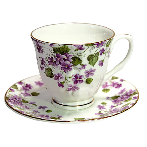 Violet - Bone China Cup and Saucer Set