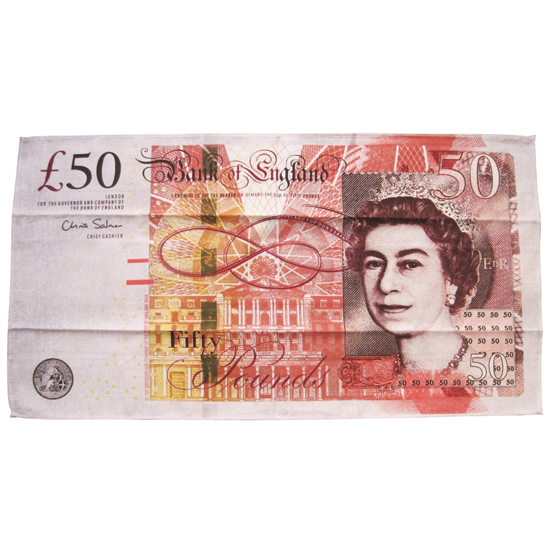 Bank of England 50 Pound Note Tea Towel