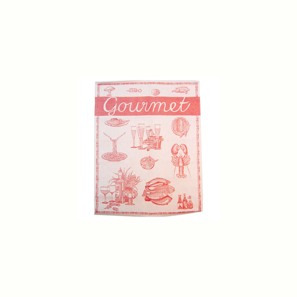 French Jacquard Kitchen/Tea Towel - Red Gourmet