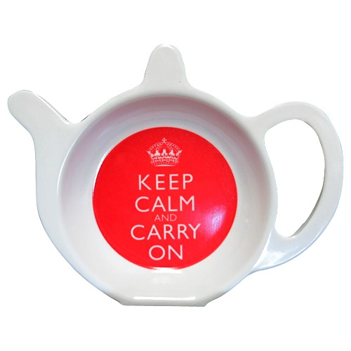 Keep Calm and Carry On - Melamine Tea Bag Tidy