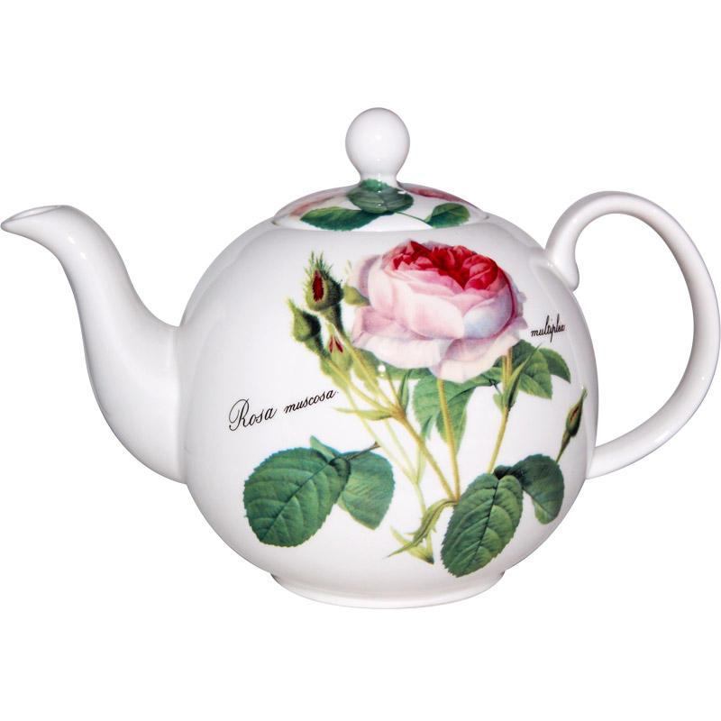 Redoute Rose Teapot, 6-cup