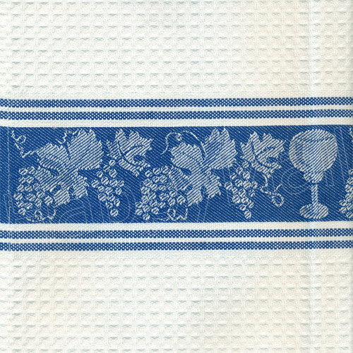 Grapes and Wine Cotton Kitchen Towel - Blue, photo-1