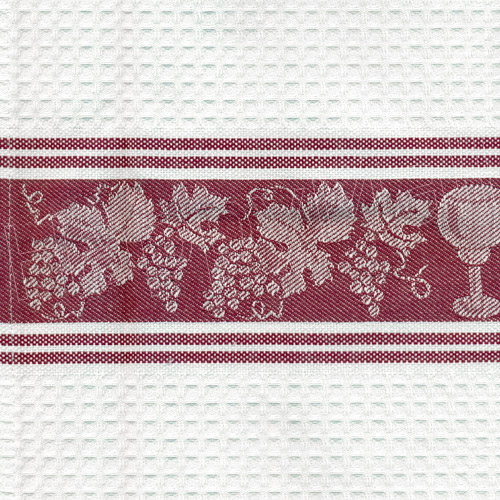 Grapes and Wine Cotton Kitchen Towel - Burgundy, photo-1