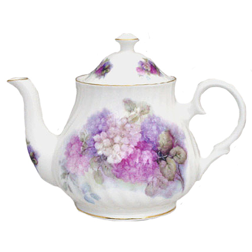 Hydrangea Bone China Teapot - 6 Cup