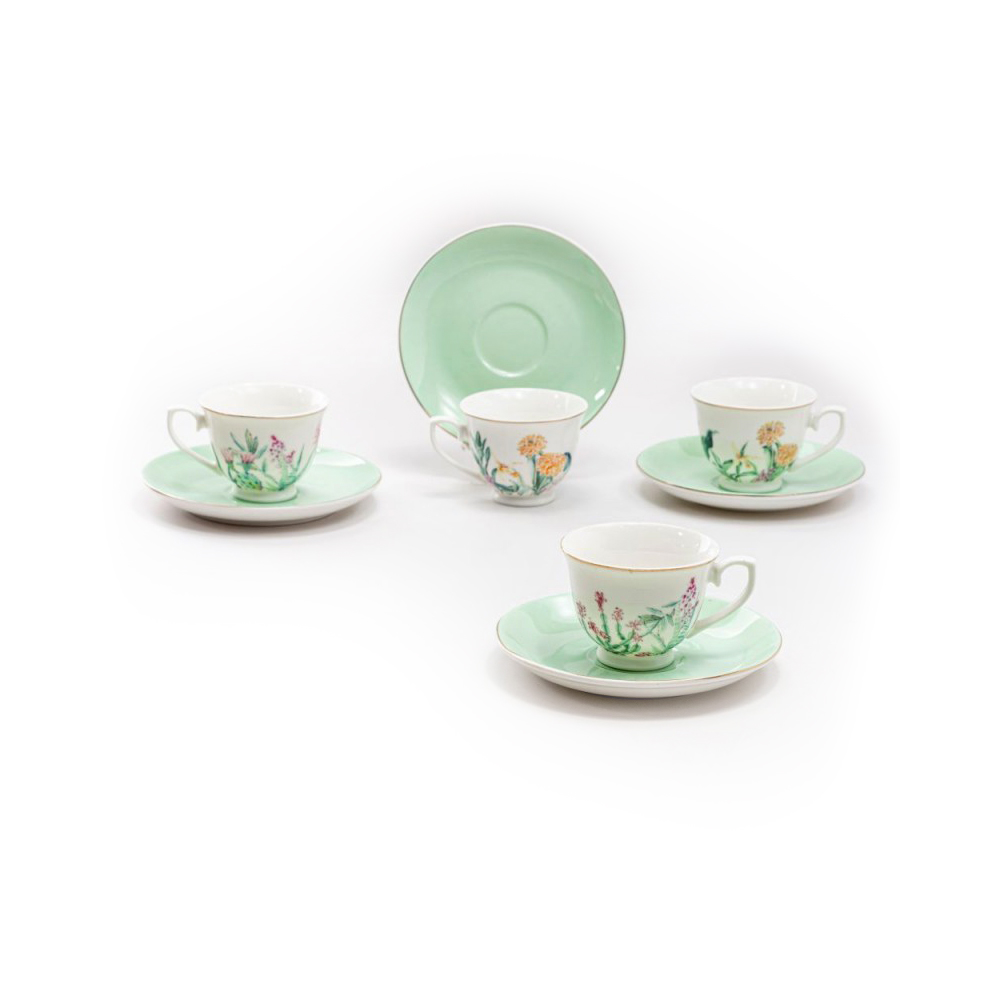 Cup & Saucer Sets for Girls - Wildflowers of the Valley, Set of 4