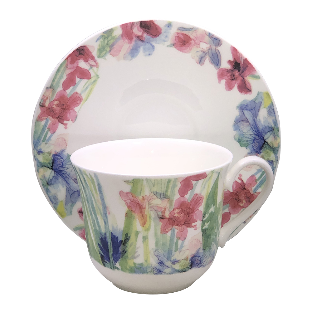 Sweet Meadow Bone China Breakfast Cup and Saucer Set, photo-1