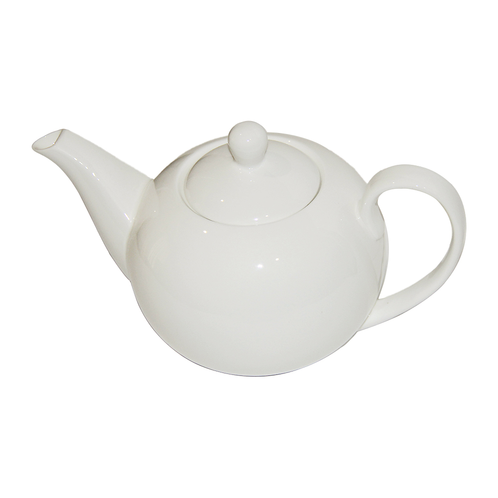 Plain White Porcelain Teapot - 5 Cup
