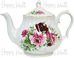 Pink and Red Roses 6-Cup Teapot