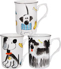 Daft Dogs - Set of 3 Bone China Mugs
