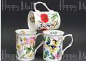 Floral Day - Set of 3 Bone China Mugs