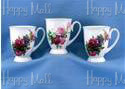 Roses - Set of 3 Bone China Mugs