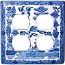 Blue Willow Ware - Double Duplex Receptable Cover