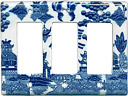 Blue Willow Ware Electric Cover Plate - 3-Switch