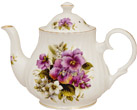 Pansy Bone China Teapot - 4 Cup