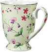 Sweet Pea on Pastel Yellow - Bone China Mug