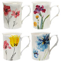 Assorted Watercolor Floral Set of 4 Classic Mugs