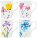 Assorted Watercolor Floral Set of 4 Mugs