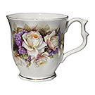 White Rose/Violet - Fine Bone China Mug