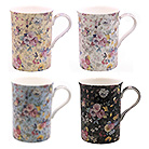 Chintz Mug Set - Old Garden Variety in 4 Assorted Colors