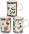 Fancy Tea Fine Bone China Mugs - Set of 3