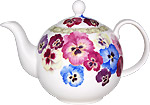 Pansy Teapot, 6-cup