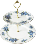 2-Tier Cake Stand, Forget-Me-Not