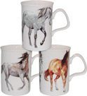 My Horse Fine Bone China Mugs - Set of 3