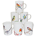 Set of 6 Bird Mugs