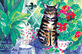 Conservatory Cat - Pure Linen Tea Towel