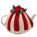 Red Roses Knitted Tea Cozy