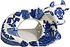 Blue Willow Cow Shape Napkin Ring, 4L