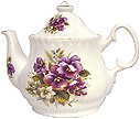 Crown Burslem 6-Cup Regal Teapot, Pansies
