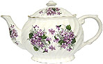 Crown Burslem, 6-Cup Mayfair Oval Teapot, Violets