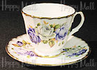Duchess English Rose Cup and Saucer Set - Lavender Roses