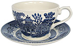 Churchill, Blue Willow Ware - Cup and Saucer Set