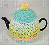 Knitted Tea Cozy, Pastel Rainbow, Small 2-4 Cup