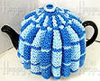 Knitted Tea Cozy, Navy/Sky Blue, Large 6-8 Cup