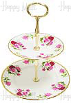 Hudson & Middleton, Summertime Rose 2-Tier Cake Stand