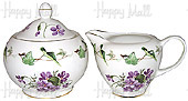 Lane End, Cream & Sugar Set - Violets and Ivy