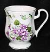 Westminister Mug - Violets and Ivy, Bone China Mug