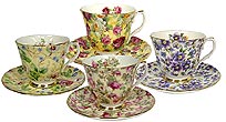 Royal Victorian Chintz, Cups and Saucers Sets