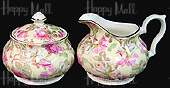 Royal Victorian Chintz, Covered Cream and Sugar Set - Geraldine Chintz