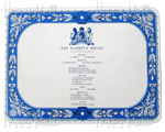 Queens Menu, Melamine Placemat