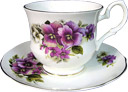 David Michael China, Cups and Saucers, Pansies