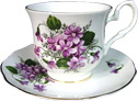 David Michael China, Cups and Saucers, Violets