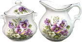David Michael, Covered Cream and Sugar Set - Pansy