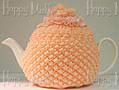 Knitted Tea Cozy, Peach, Large 6-8 Cup