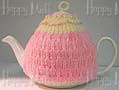 Knitted Tea Cozy, Pink, Medium 4-5 Cup